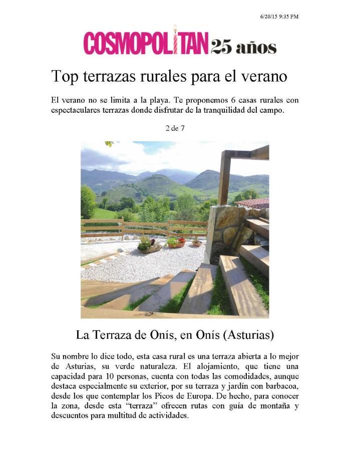 La Terraza De Onis Βίλα Bobia de Arriba Εξωτερικό φωτογραφία